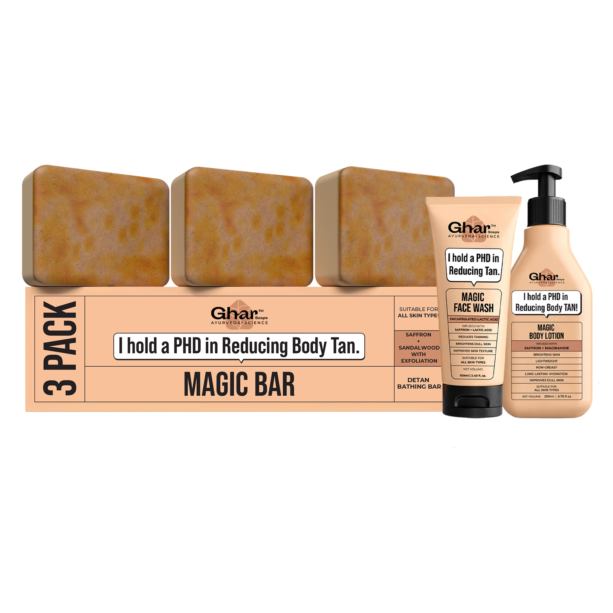 Magic Soap + Body Lotion + Magic Face Wash Combo