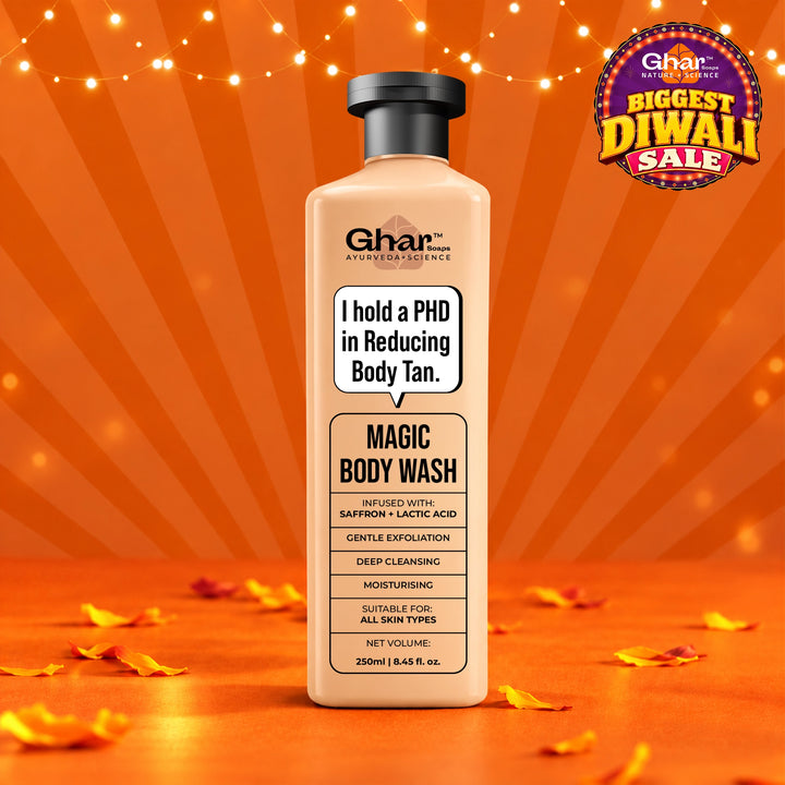 Magic De-Tan &amp; Exfoliating Body Wash with Saffron &amp; Lactic Acid