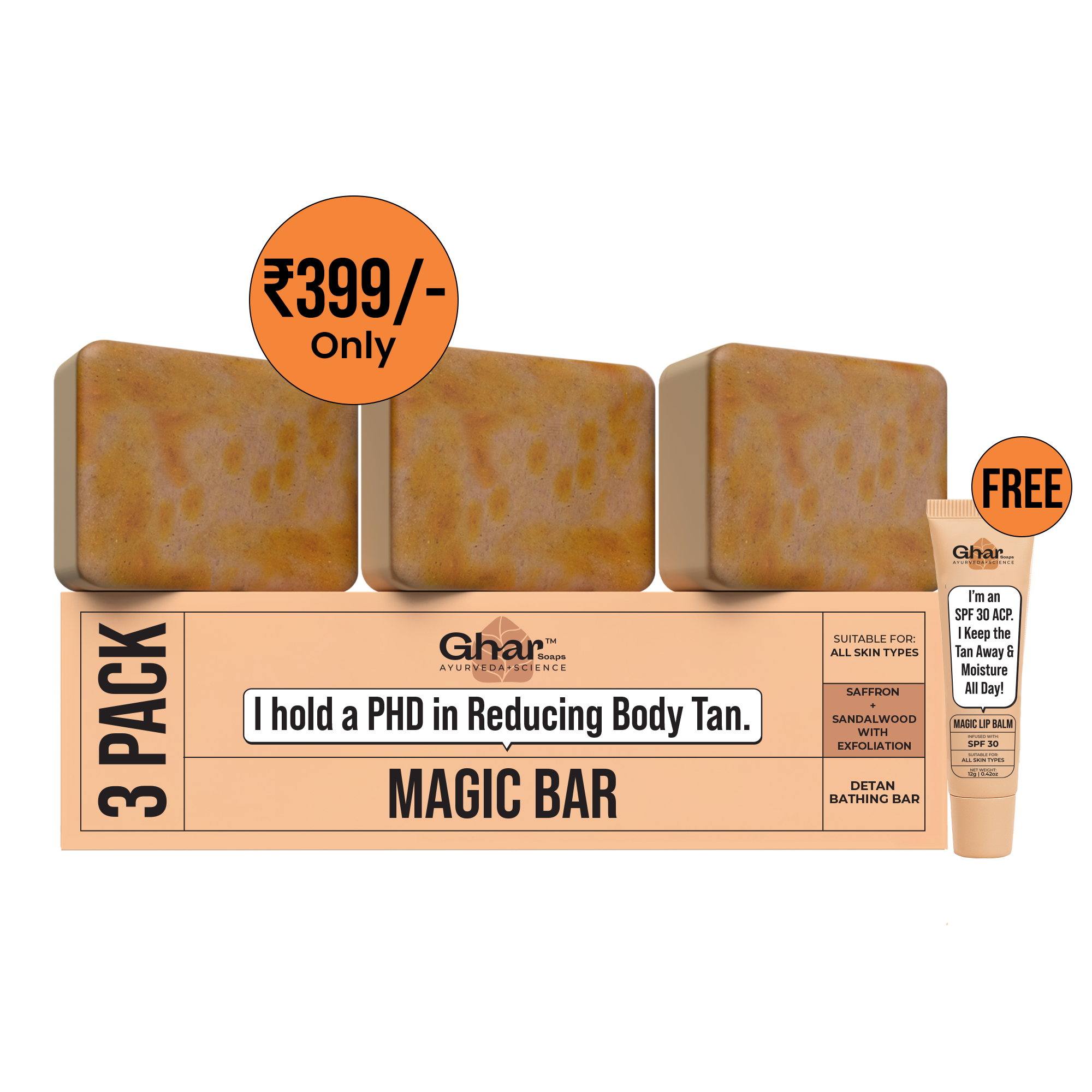 3 pack Magic Soap + Magic lip balm Combo