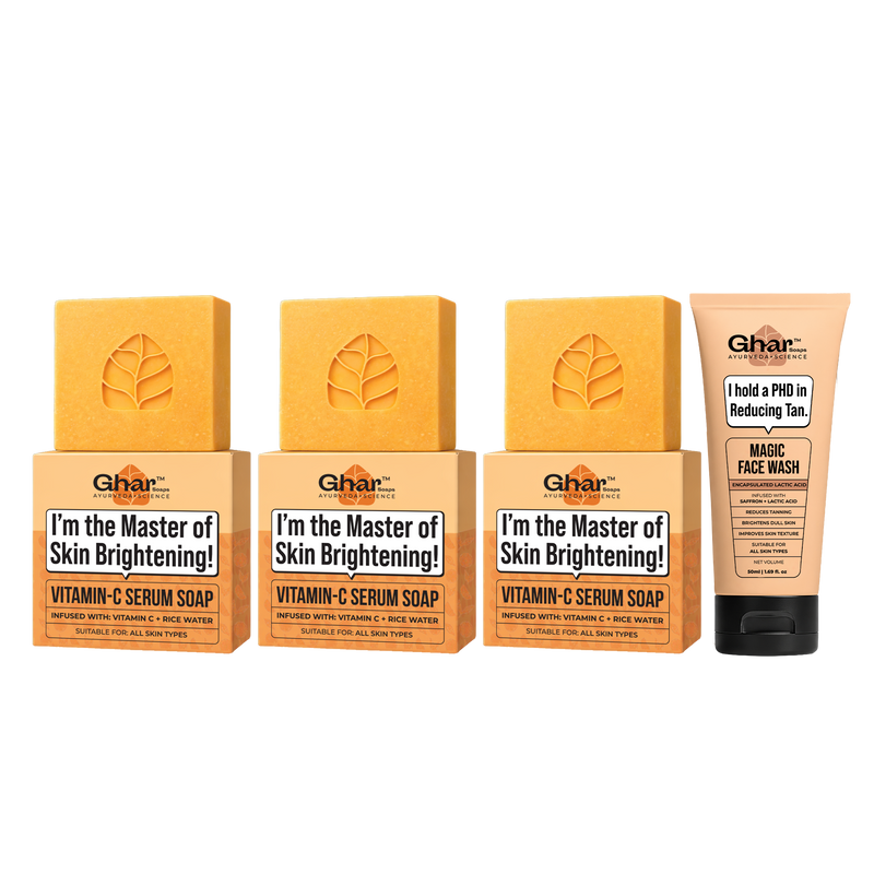 3 Pack Vitamin C Serum Soap+ 50ml Magic Face Wash