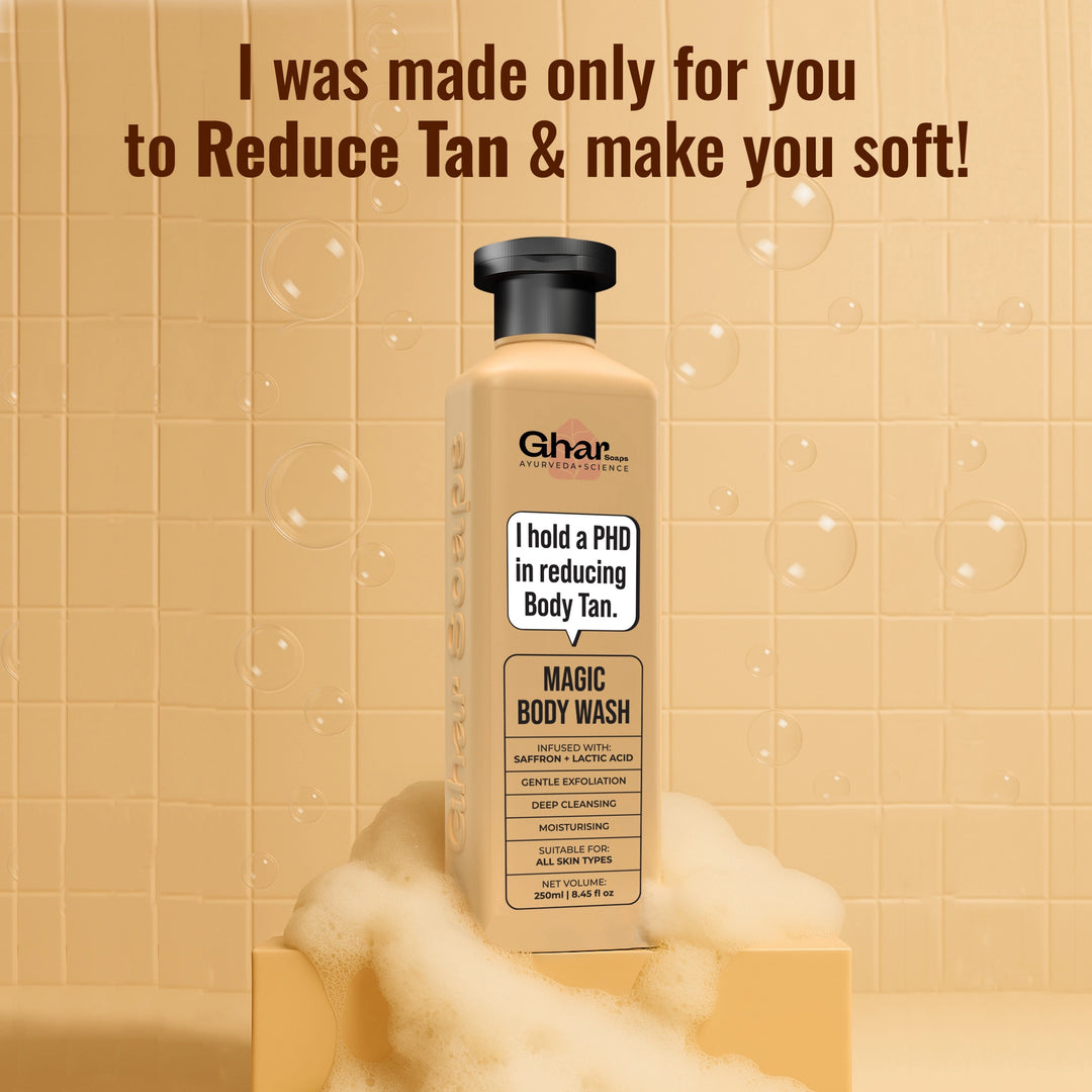 Magic De-Tan & Exfoliating Body Wash with Saffron & Lactic Acid
